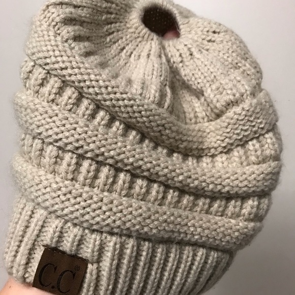 Beige C.C Beanie Hat - Picture 3 of 5